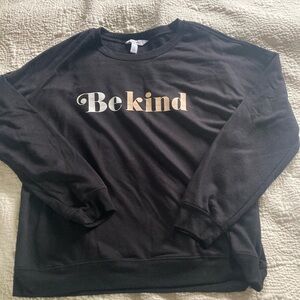 Nine West Black 'Be Kind' Long Sleeve Top